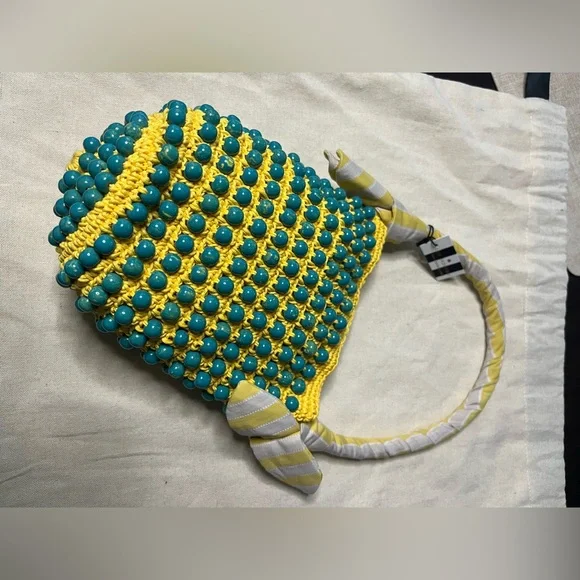 Lele Sadoughi Sunflower Beatrix Crochet Bag With Stone beaded embellishments - Picture 13 of 14